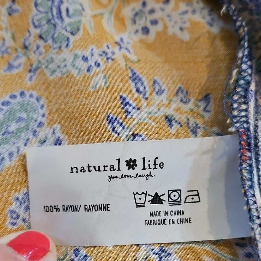 NATURAL LIFE | Women's Esme Multicolor Floral Boho Maxi Shirt Dress Duster L - Picture 12 of 12